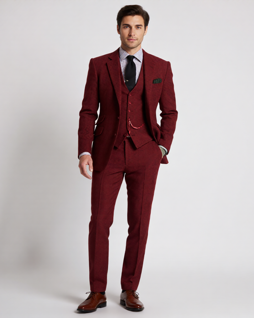 Ethan | Classic Elegant Three-Piece Tweed Tuxedo Set