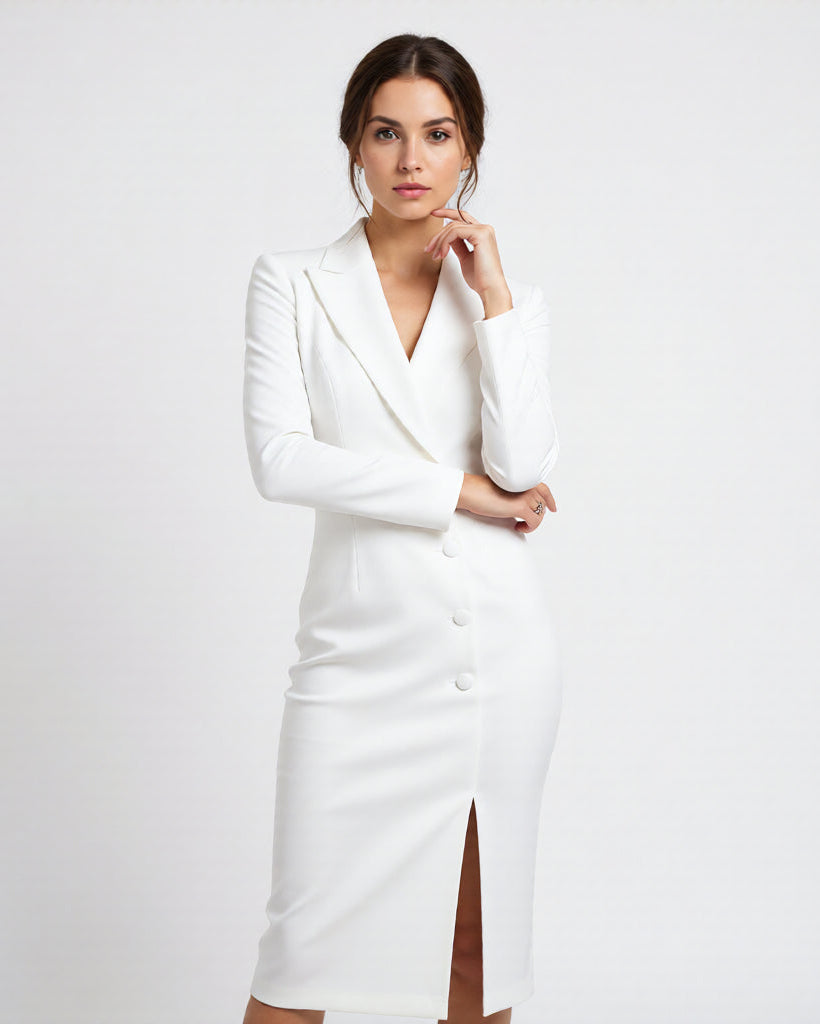 Ella | Sophisticated Black Fitted Midi Dress