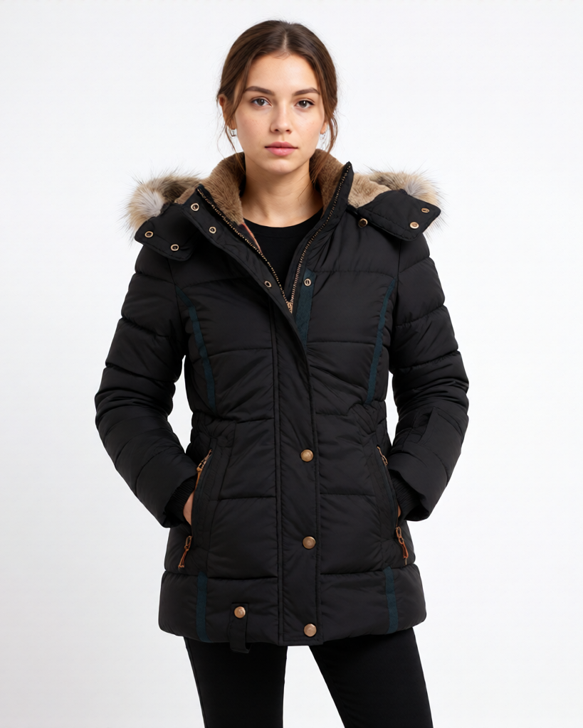 Mia | Stylish Black Puffer Jacket for Women