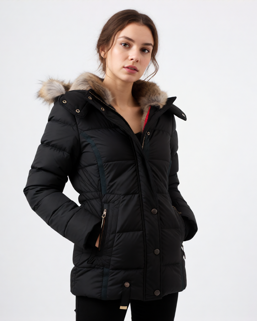 Mia | Stylish Black Puffer Jacket for Women