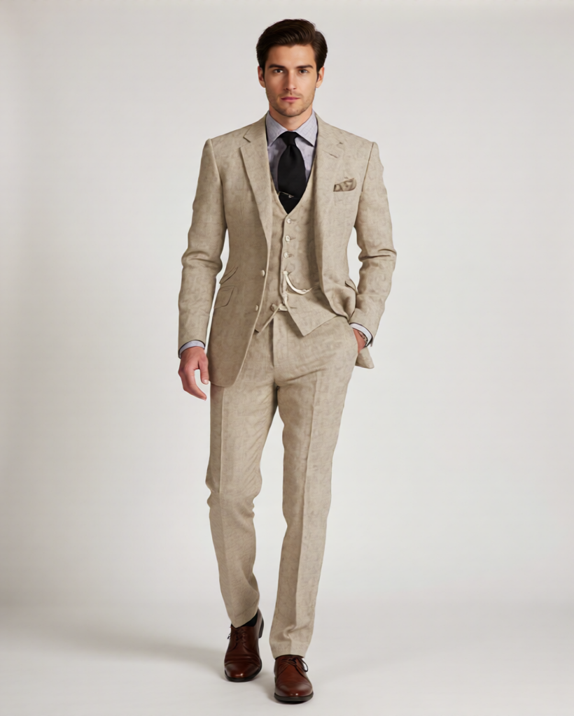 Ethan | Classic Elegant Three-Piece Tweed Tuxedo Set