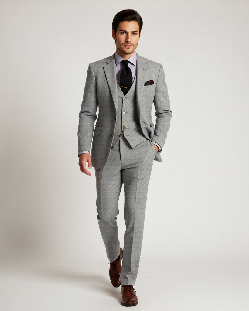 Ethan | Classic Elegant Three-Piece Tweed Tuxedo Set