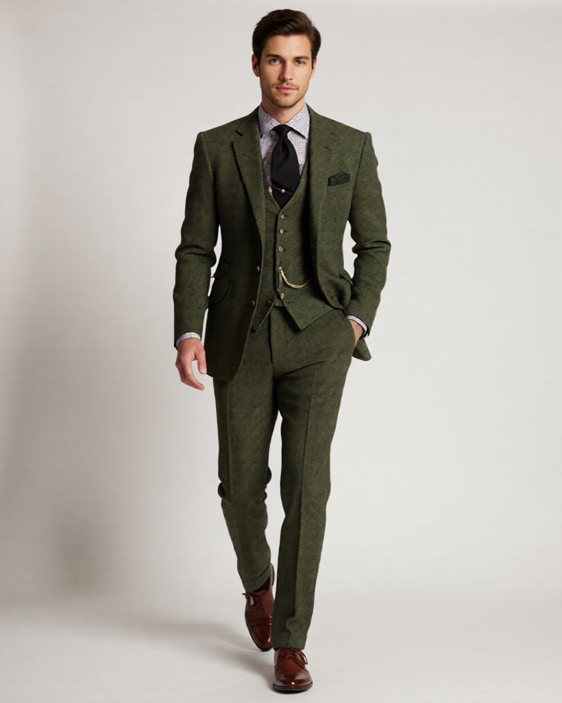 Ethan | Classic Elegant Three-Piece Tweed Tuxedo Set