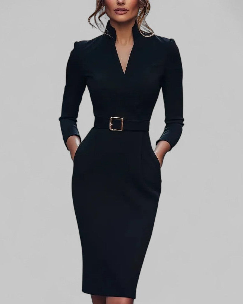 Lila | Elegant Fitted Midi Dress for Women 0