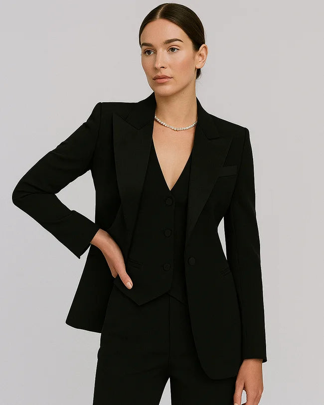 Mia | Elegant Tailored Women's Suit Set with Blazer, Vest, and Slim-Fit Trousers